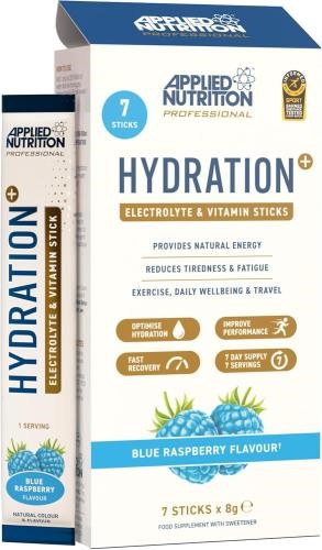 Applied Nutrition Hydration+ Electrolyte - Vitamin Powder Sticks 7x8g Blue Raspberry