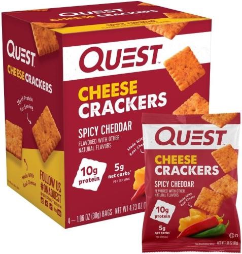 Quest Cheese Crackers - 4x30g Spicy Cheddar