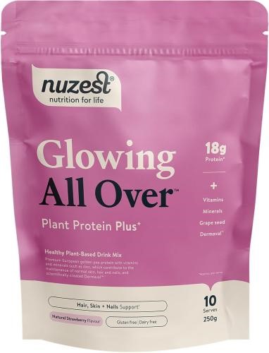 Nuzest Plant Protein Plus+ - Glowing All Over 250g Natural Strawberry Flavour